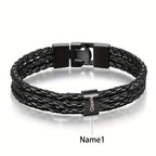 Bracelet Custom Engraved Name Stainless Steel Beaded - product gallery image 3