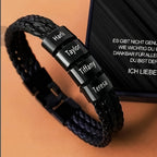 Bracelet Custom Engraved Name Stainless Steel Beaded