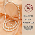 Bracelet Freshwater Pearl Jewellery Women 3-Piece with Metal - product gallery image 6