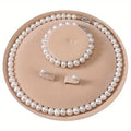 Bracelet Freshwater Pearl Jewellery Women 3-Piece with Metal - White option