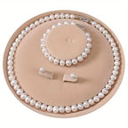 Bracelet Freshwater Pearl Jewellery Women 3-Piece with Metal - White option
