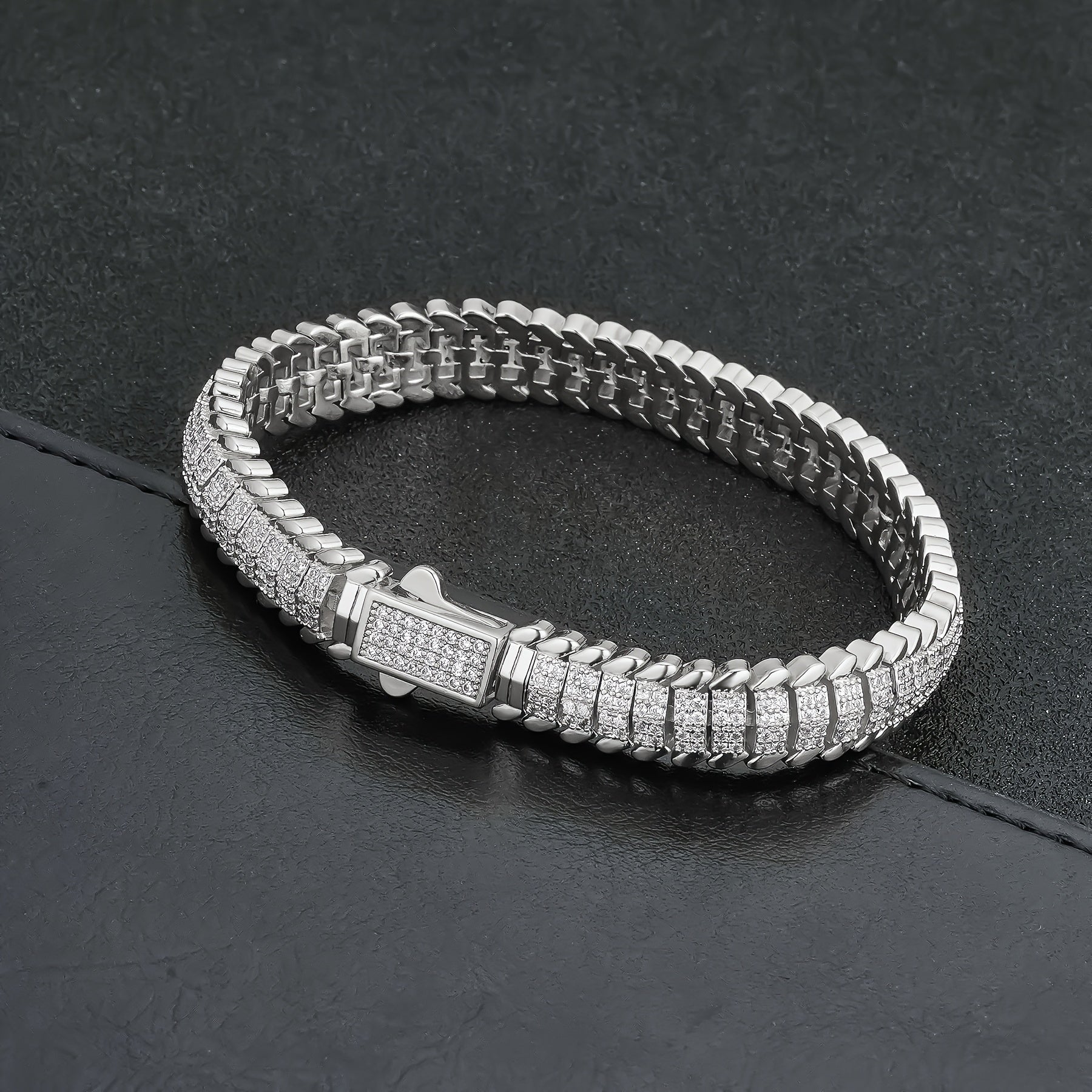 Bracelet Hip Hop Iced Out Chain Gold with 9mm for layering and statement styling - product gallery image 5
