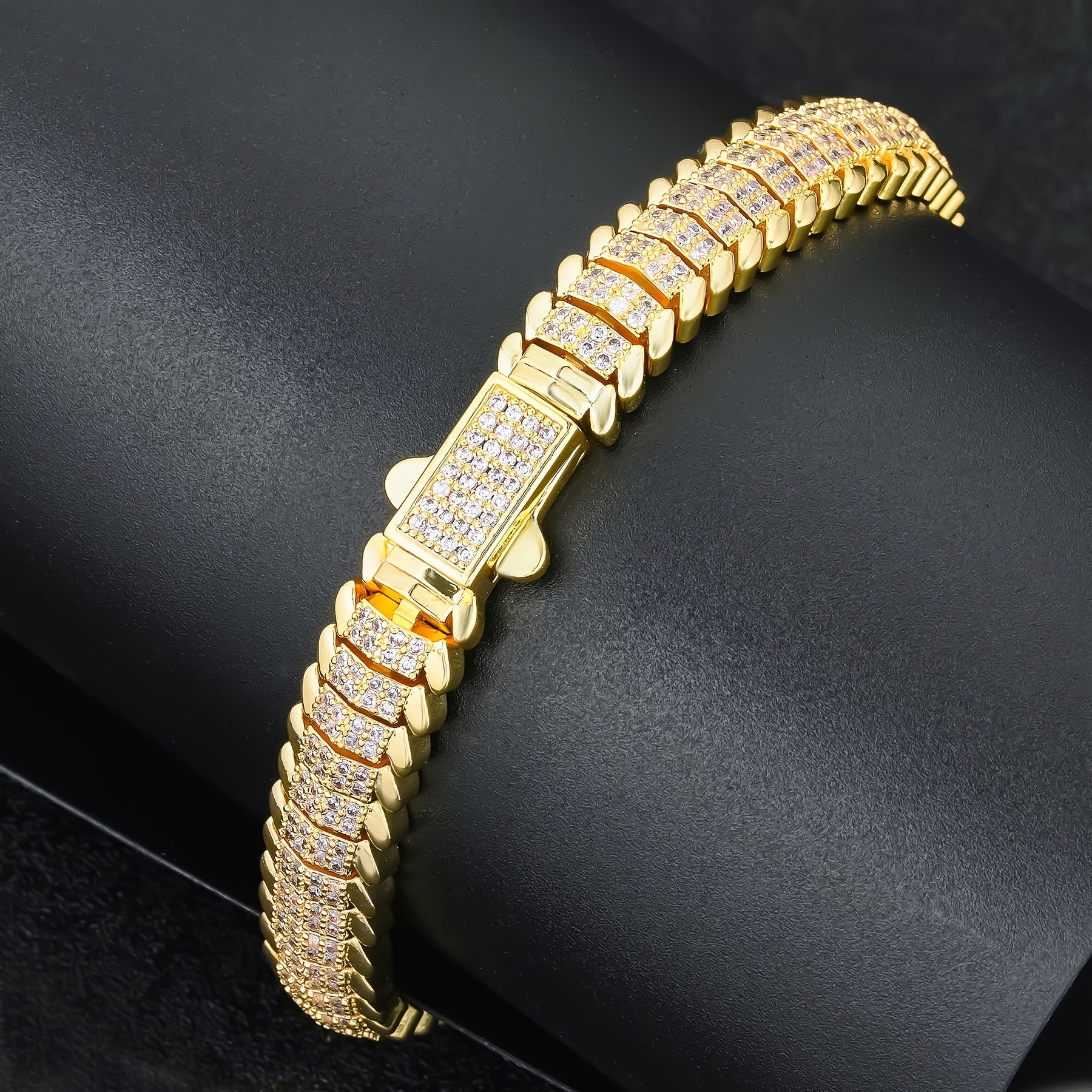 Bracelet Hip Hop Iced Out Chain Gold with 9mm for layering and statement styling