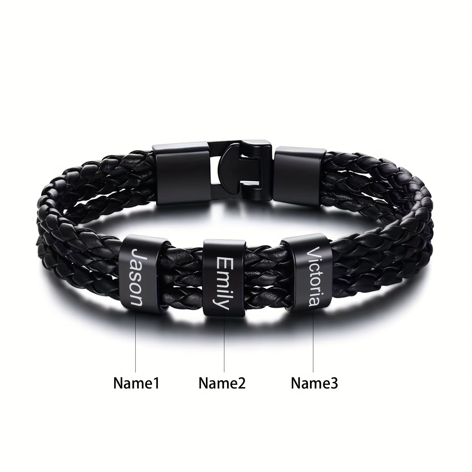 Bracelet Personalised Braided Name Two to Six for layering and statement styling - 3 Names option