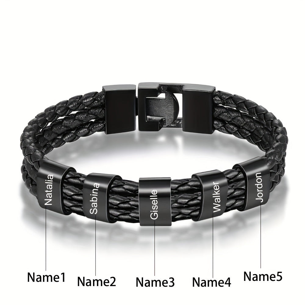 Bracelet Personalised Braided Name Two to Six for layering and statement styling - 5 Names option