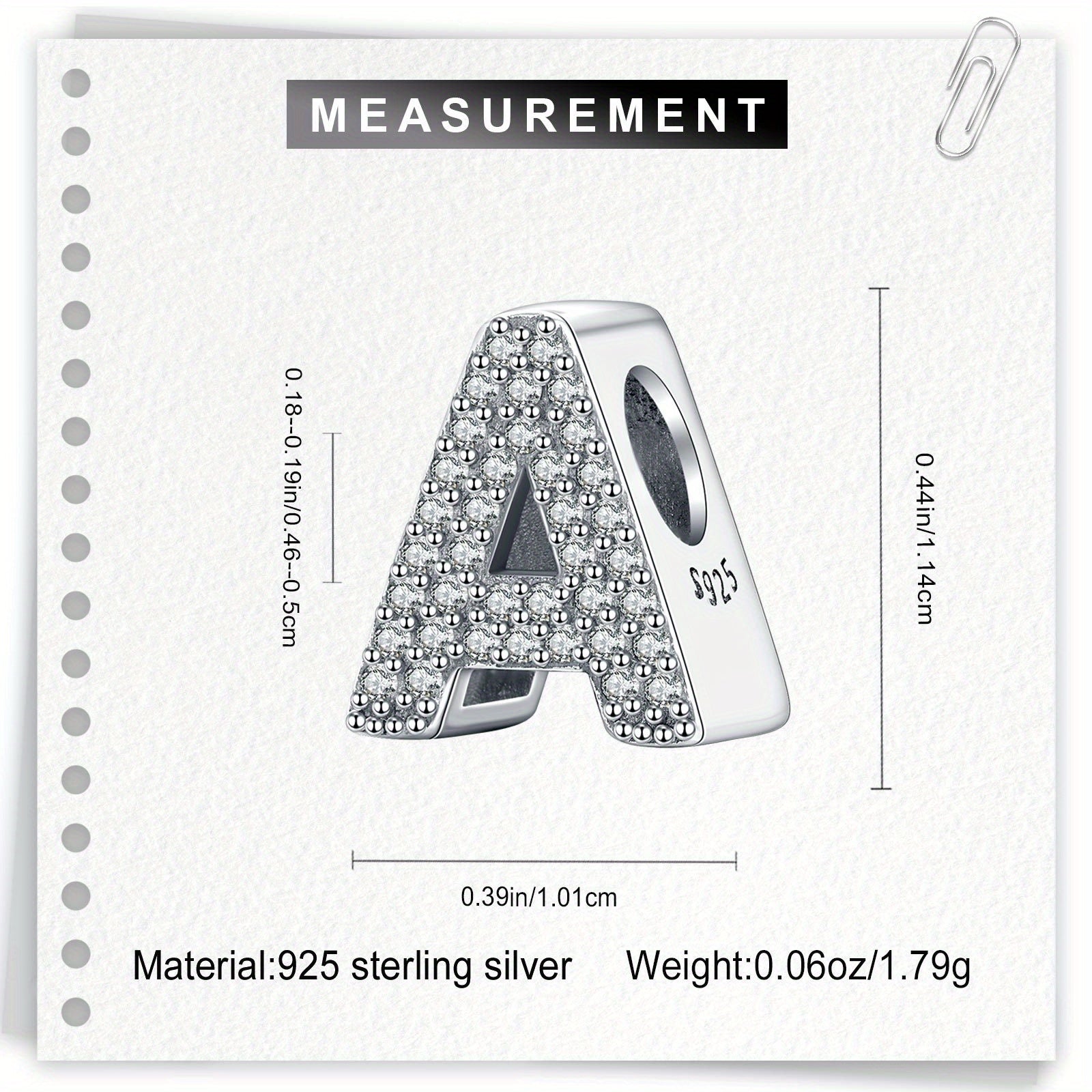 Bracelet Sterling Silver Alphabet Letter Charms A–Z - product gallery image 5
