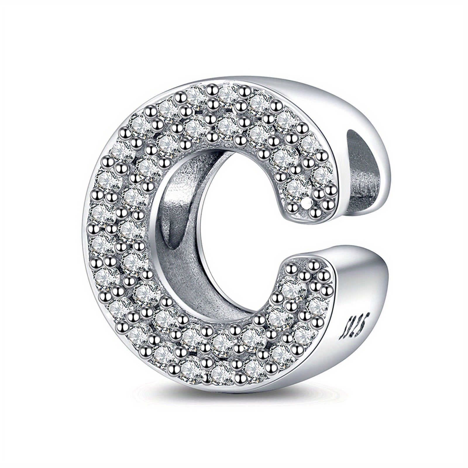 Bracelet Sterling Silver Alphabet Letter Charms A–Z - Initial Letter C With Charm option