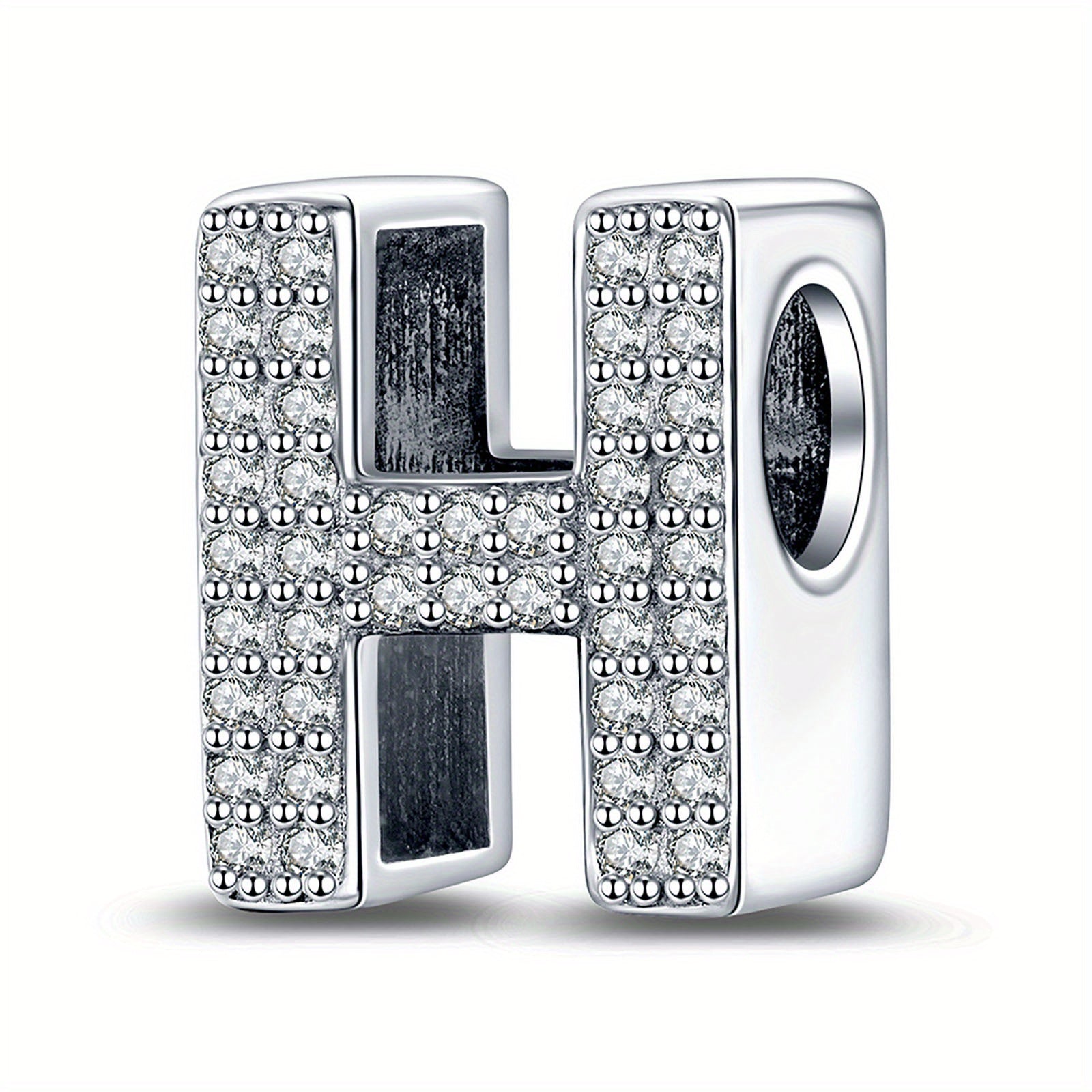 Bracelet Sterling Silver Alphabet Letter Charms A–Z - Initial Letter H With Charm option