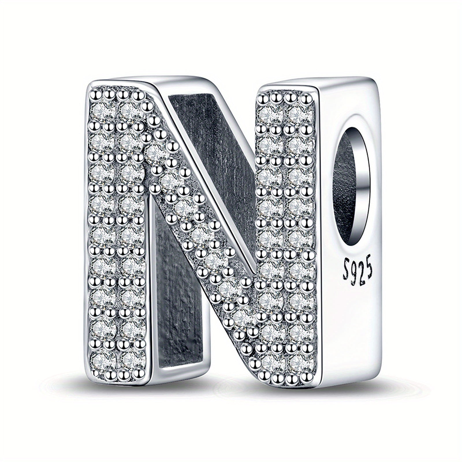 Bracelet Sterling Silver Alphabet Letter Charms A–Z - Initial Letter N With Charm option