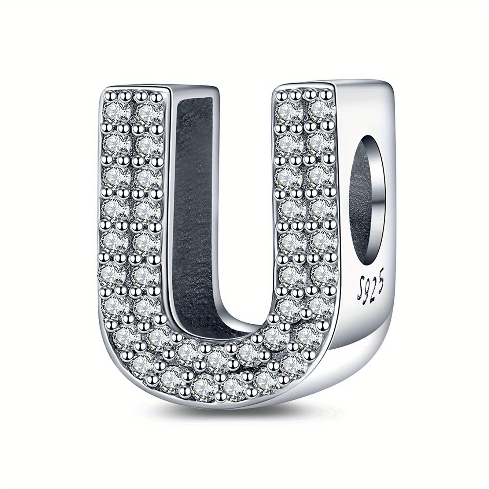 Bracelet Sterling Silver Alphabet Letter Charms A–Z - Initial Letter U With Charm option