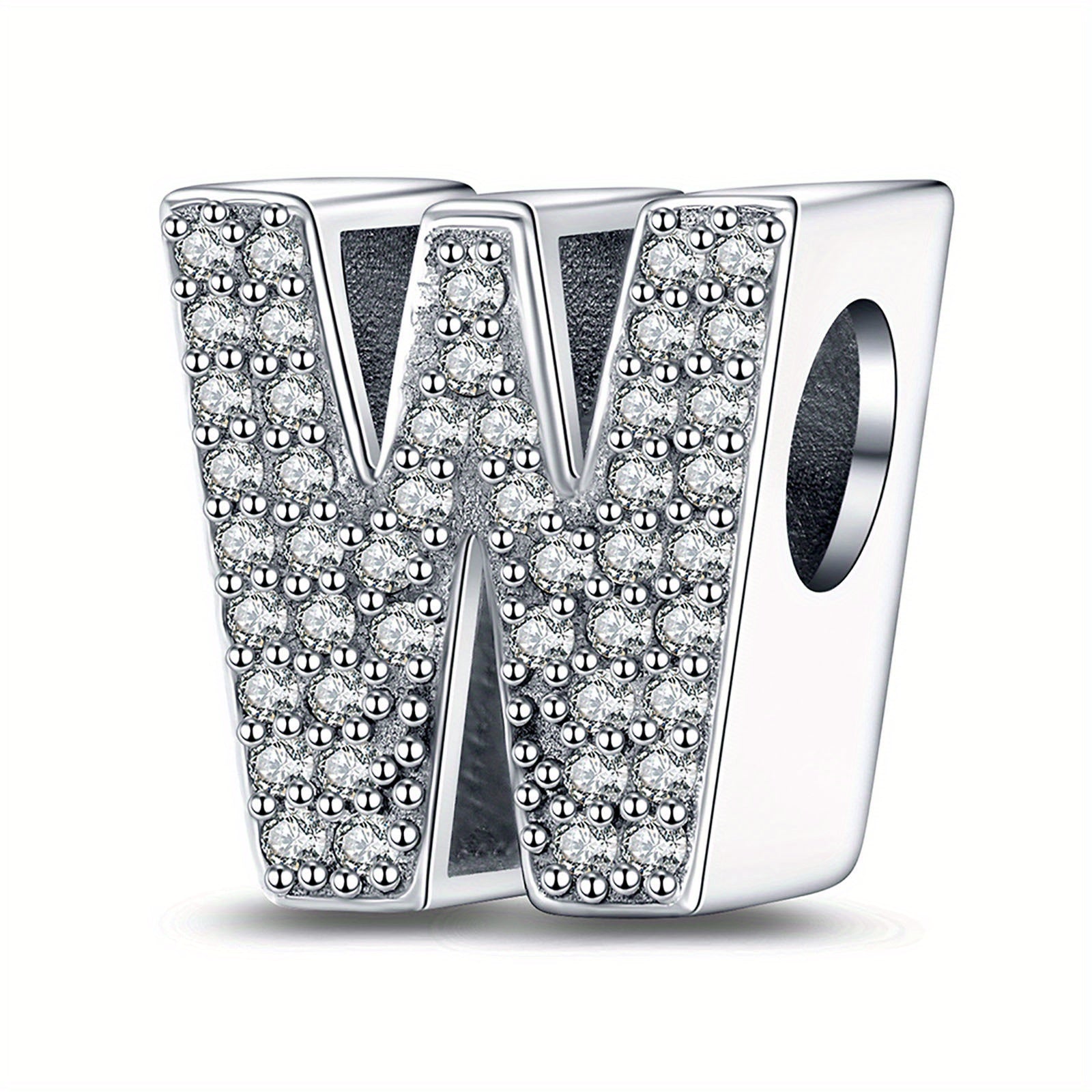 Bracelet Sterling Silver Alphabet Letter Charms A–Z - Initial Letter W With Charm option