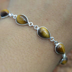 Bracelet Sterling Silver Gemstone Teardrop for layering and statement styling - product gallery image 4