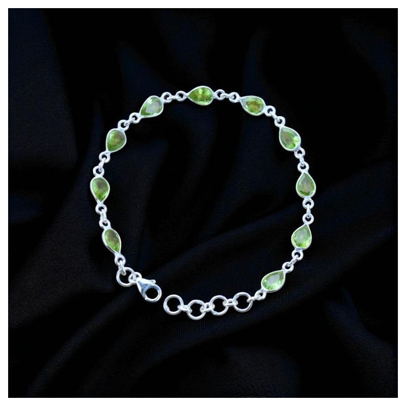 Bracelet Sterling Silver Gemstone Teardrop for layering and statement styling