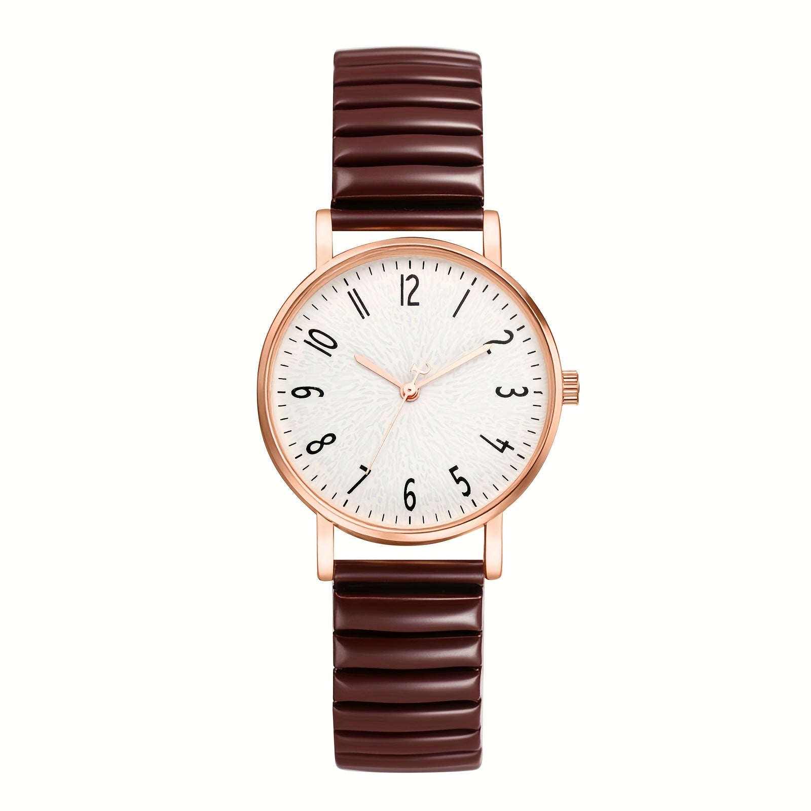 Bracelet Women’s Analog Quartz Watch Elastic Stainless with Water-Resistant - Brown option
