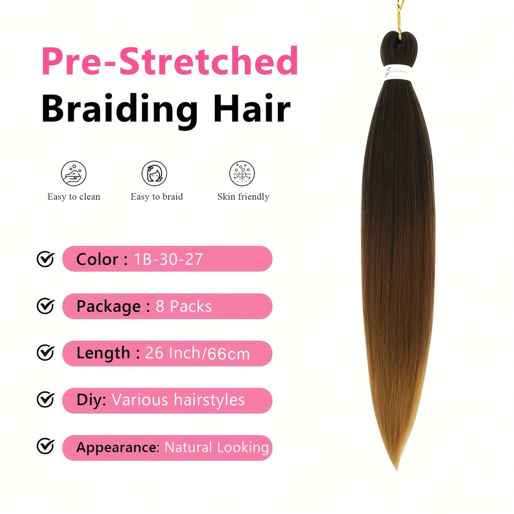 Braiding Hair Pre-Stretched Packs Long Soft Yaki Texture with 76cm, 8 Packs - product gallery image 4