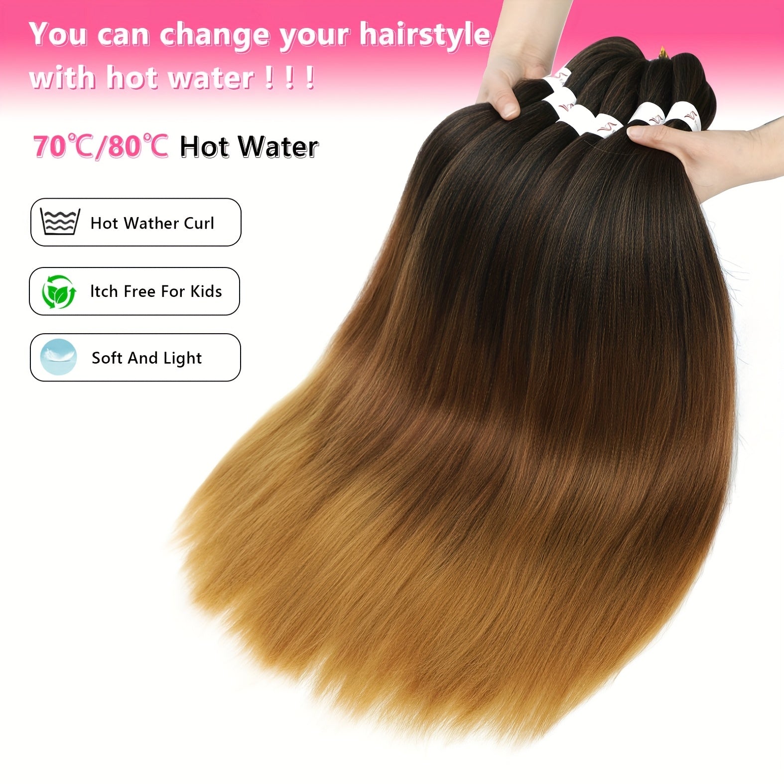 Braiding Hair Pre-Stretched Packs Long Soft Yaki Texture with 76cm, 8 Packs - product gallery image 6