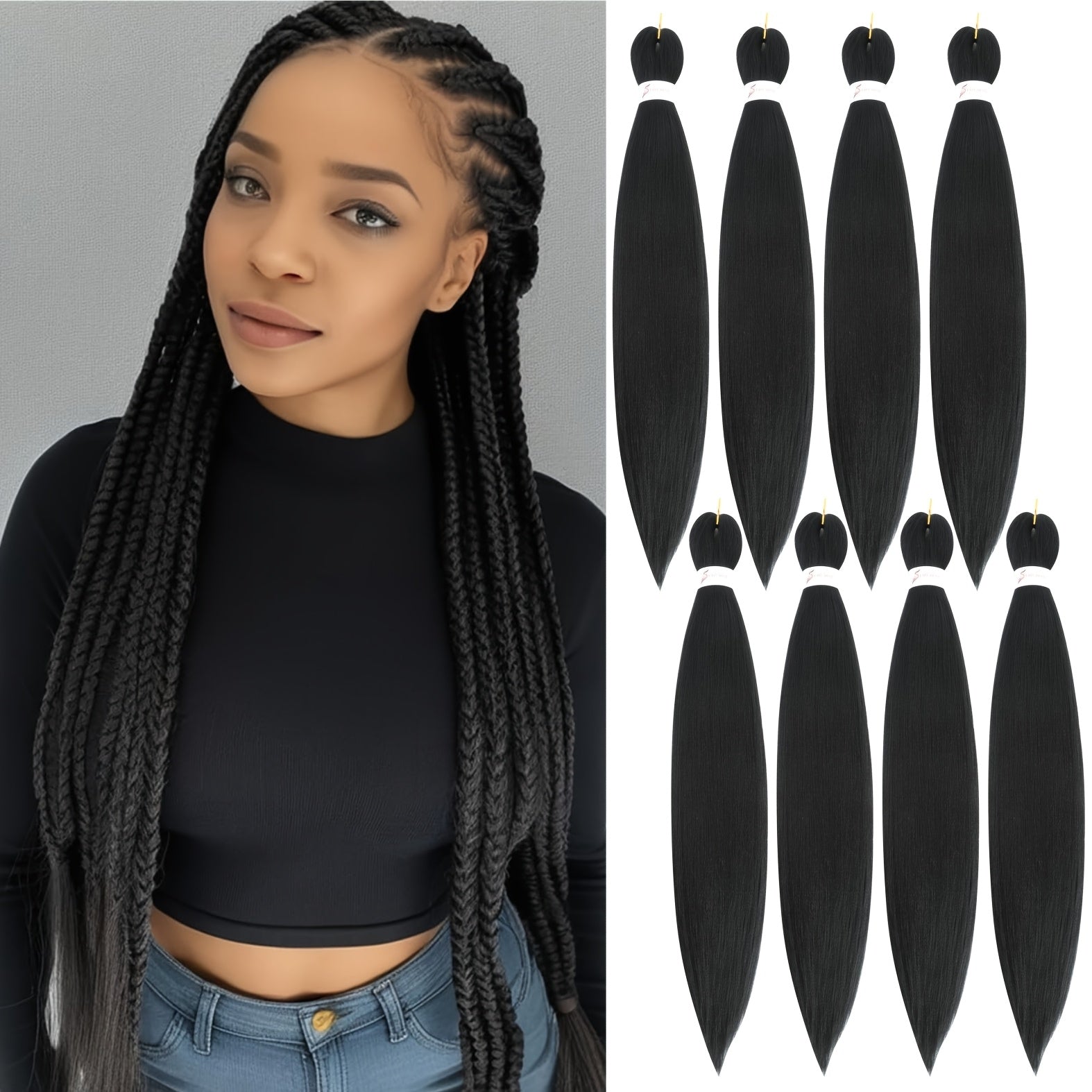 Braiding Hair Pre-Stretched Packs Long Soft Yaki Texture with 76cm, 8 Packs - product gallery image 7