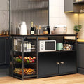Bread Bin with Freestanding Kitchen Storage Unit Flap Door