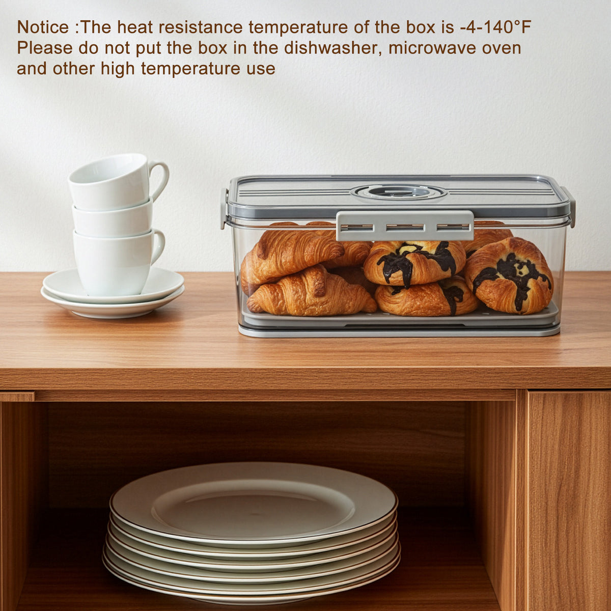 Bread Bin with Leakproof, Airtight, Freestanding, 5cm - product gallery image 4