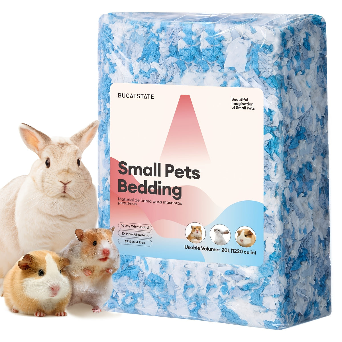 BUCATSTATE 20L/450g Hamster Bedding with 20L/450g Dust-Free Guinea Pig Paper Odor - product gallery image 4