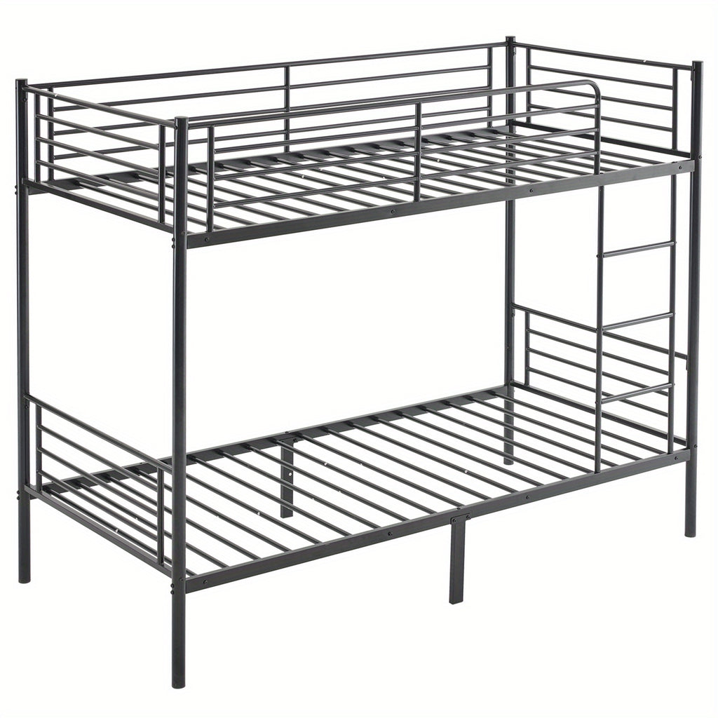 Bunk Bed with Easy Assembly, Metal, Heavy Duty Twin Over Twin Metal - Black- option