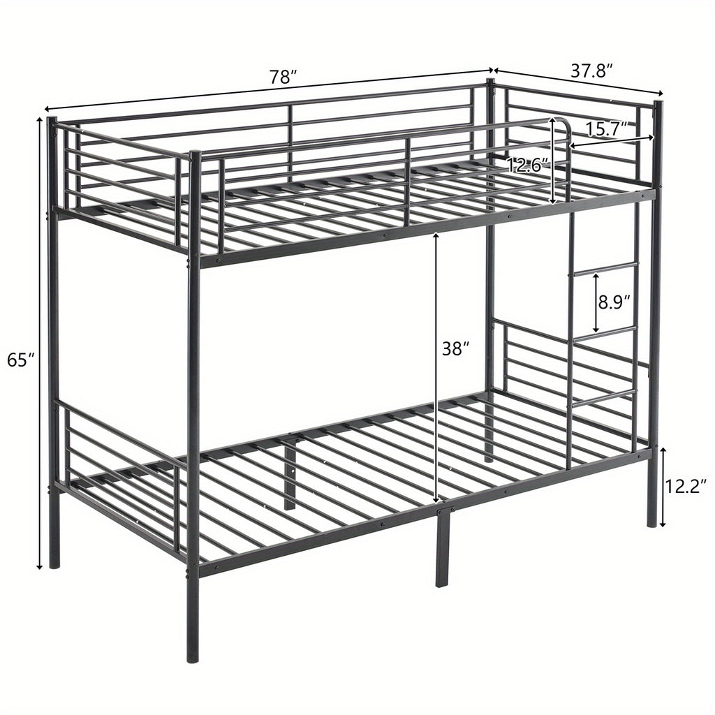 Bunk Bed with Easy Assembly, Metal, Heavy Duty Twin Over Twin Metal - product gallery image 2