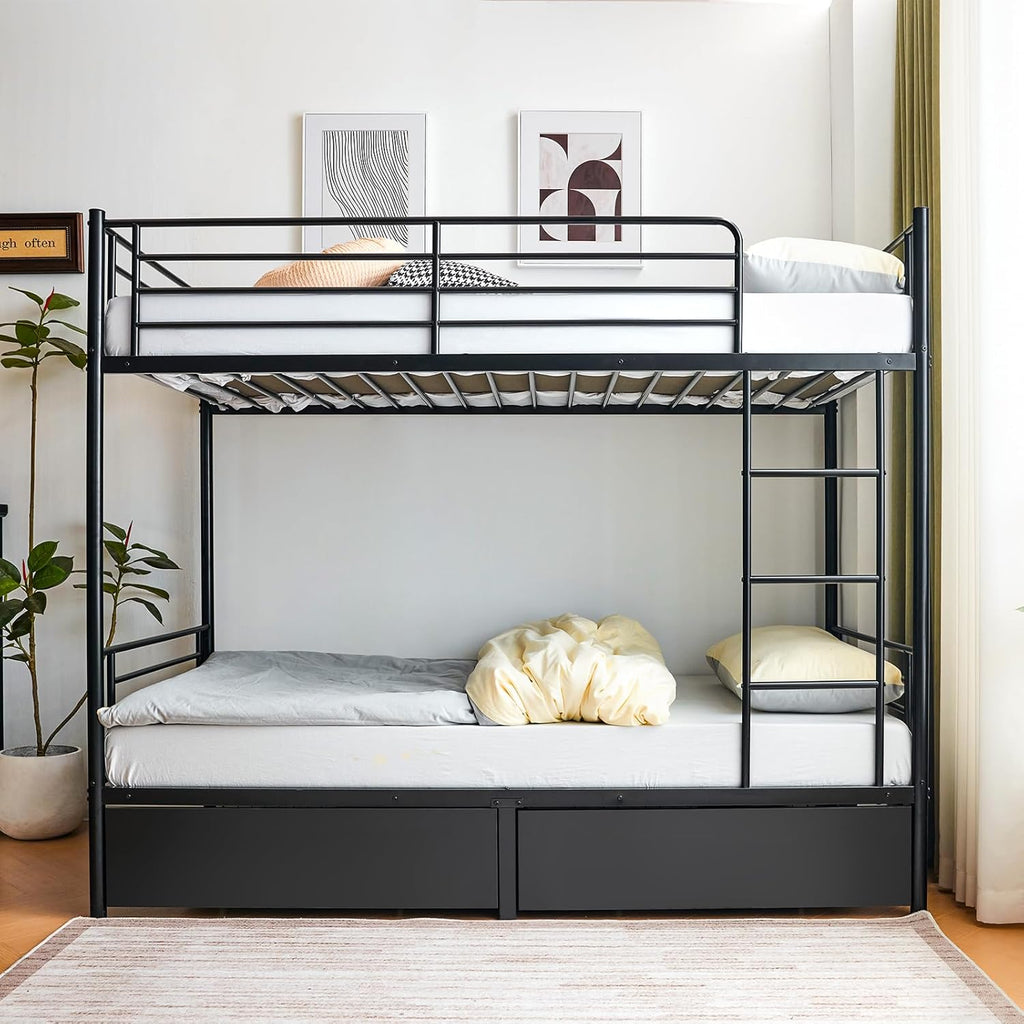 Bunk Bed with Metal, Adult Twin Over Twin Metal Frame - product gallery image 2