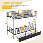 Bunk Bed with Metal, Adult Twin Over Twin Metal Frame - product gallery image 6