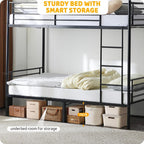 Bunk Bed with Metal, Adult Twin Over Twin Metal Frame - product gallery image 7