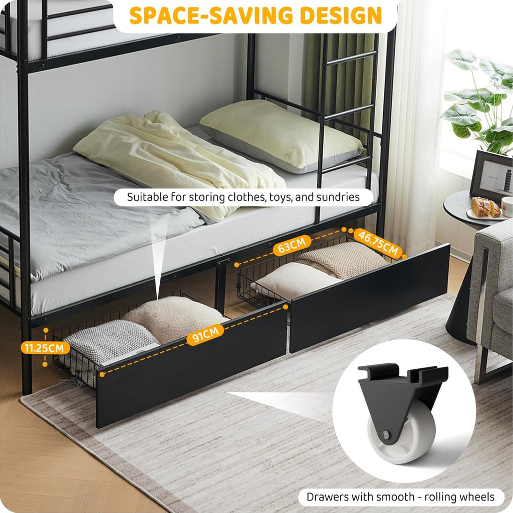 Bunk Bed with Metal, Adult Twin Over Twin Metal Frame - product gallery image 8