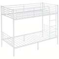 Bunk Bed with Metal, Adult Twin Over Twin Metal Frame - 【white】, without drawers option
