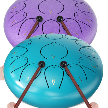 12 Inch 13 Notes Steel Tongue Drum, D Key & Rust-Proof Handpan Drum with Drum Bag and Percussion Instrument Tools