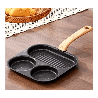 4-in-1 Cast Iron Egg Cooker, Non-Stick Single Handle Frying Pan, Dishwasher Safe, Compatible with Electric Coil Stoves, Versatile Kitchen Gadget for Pancakes, Eggs, and More