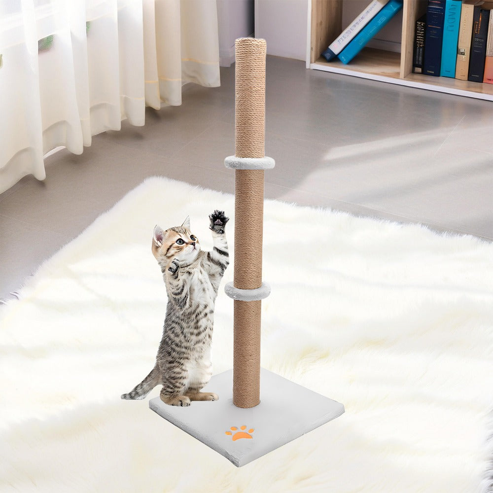 Cat Scratching Post 89 Cm Vertical Cat Tree For Pet Cats Climbing Frame With Soft Plush Carpet-Covered Base And Sisal Pole For Pet Cats