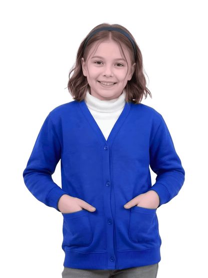 GW CLASSY OUTFIT Girls Button Cardigan Kids School Unifrom Cardigan Fleece Schoolwear Comfortable and Lightweight