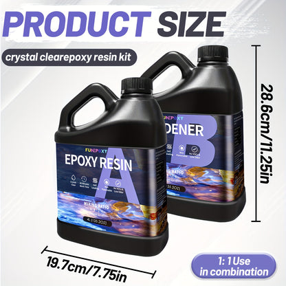 Epoxy Resin Crystal Clear: Epoxy Resin Kit Fast Curing Heat Resistant for Casting Coating Art Craft Jewelry Wood Table Top Flower Preservation - 2 Part