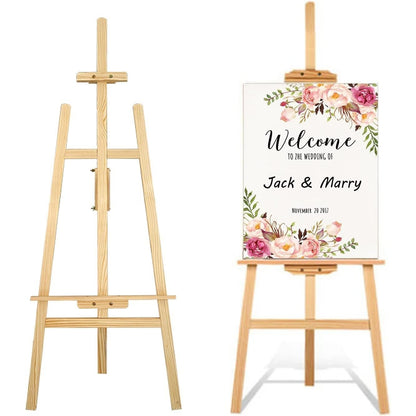 Studio Easel 1.5M Adjustable Drawing Painting Holder 59inch Wooden A-Frame Display Drawing Board Folding Art Stand for Painting