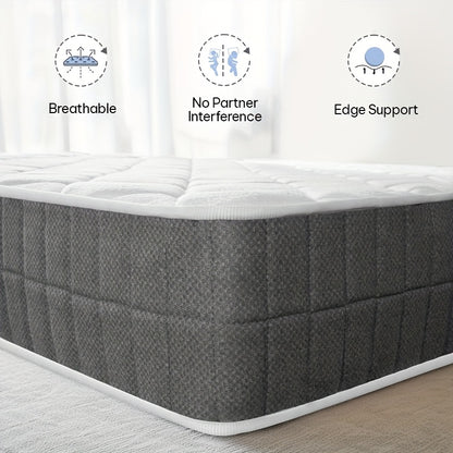 20Cm Medium-Firm Spring Hybrid Double Mattress with Silent Innerspring And Pocket Springs for Comfortable Sleeping, All Sizes - Single/Small Double/Double, Mattress in a Box, Christmas Bedroom Furniture | Timeless Bedroom Style