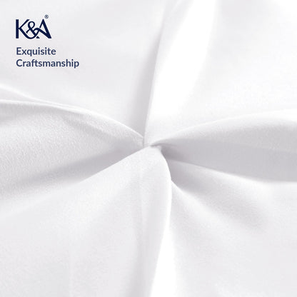 K&A® Pintuck Pinch Pleat Duvet Cover Set with Zipper Closure including Pillowcase – Ultrasoft Brushed Microfiber – Easy Care & Machine Washable