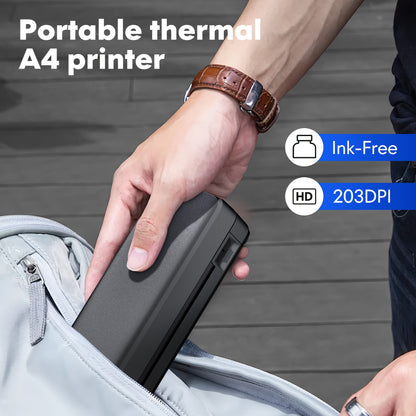 D810B Portable Inkless Printer-Wireless Tattoo Printer, Travel Wireless Printer, Support A4 And US Letter Thermal Paper, Compatible with Mobile Phones Pad PC, Suitable for Business, Travel, Office Home