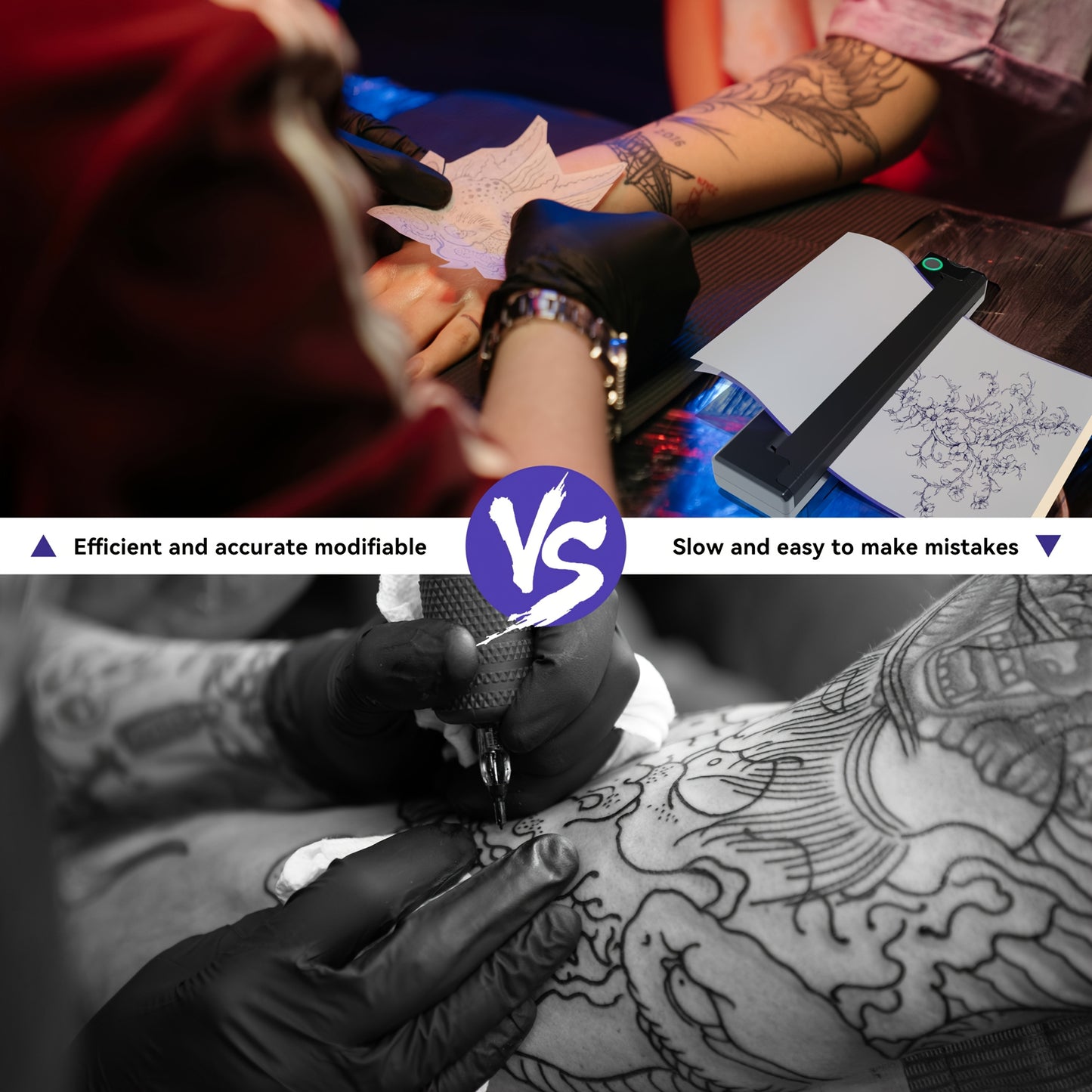 PeriPage P90 Wireless Tattoo Stencil Printer - Portable Heat Transfer Machine for Professional And Beginner Tattoo Artists, Compatible with Phones, Tablets, And PCs