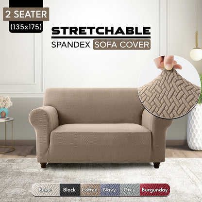 1pc Stretchable Spandex Elastic Sofa Cover – 1, 2, 3 Seater Polyester Spandex Furniture Protector, Anti-Slip Grip & Pet-Friendly, Machine Washable, Perfect for Living Room & Home Decoration
