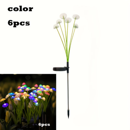Solar Jellyfish Mushroom Garden Lights 6, 8 or 10 Pack – Colourful Atmosphere Stake Lights for Garden, Lawn, Yard & Balcony | Novelty Solar Powered Outdoor Decor & Creative Party Gift