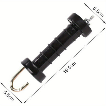 10 Pack Electric Fence Handles Insulated Spring Tension Gate Handle for Fencing Black
