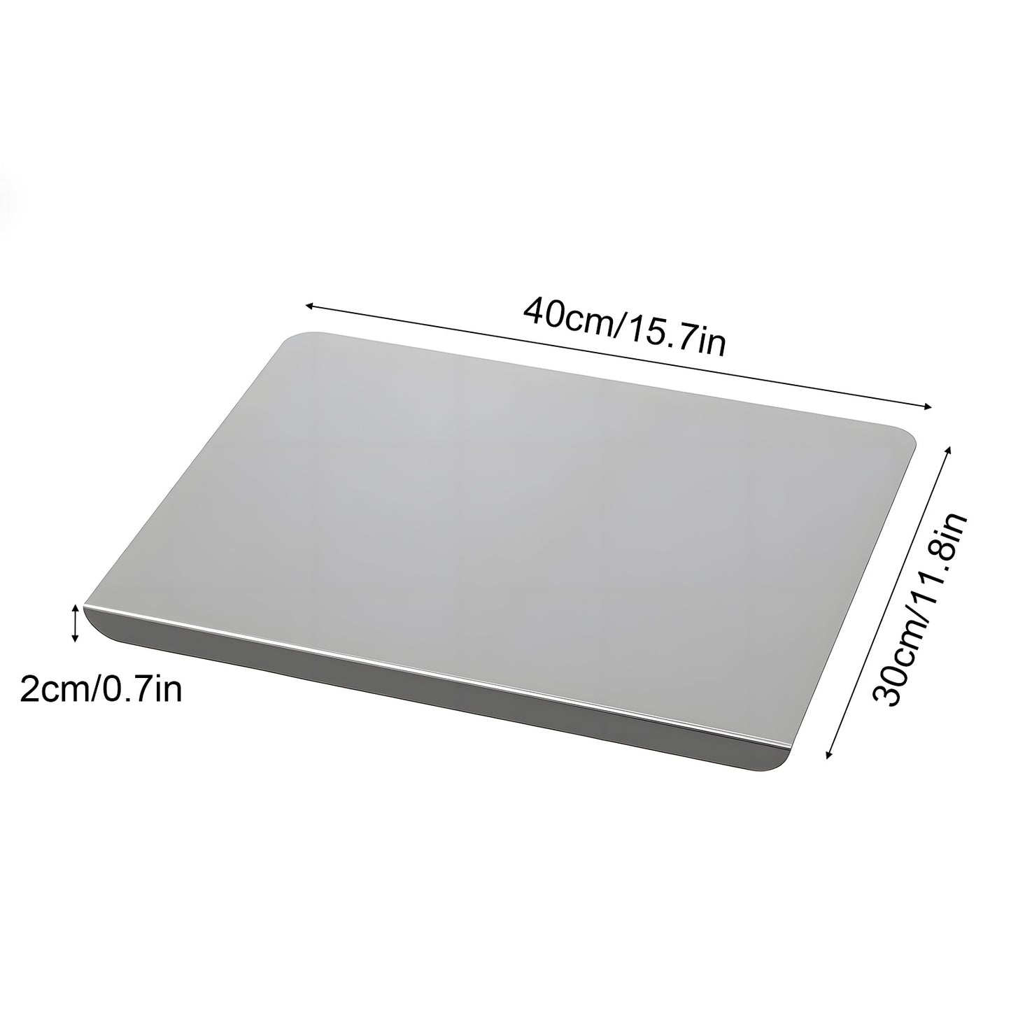 Shipping 1pc of Stainless Steel Cutting Board, a Sturdy Chopping Board Suitable for Meat, Fruits, Vegetables, Bread, And Baking, Featuring a Non-Slip Design with a Lip.