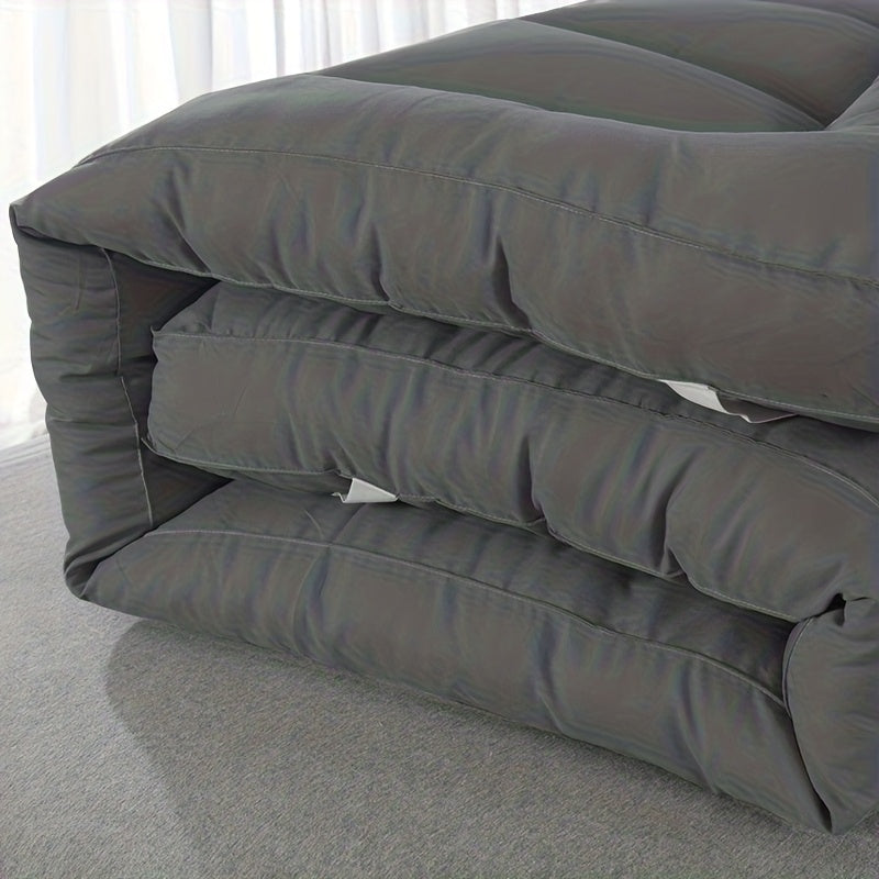 10cm Hotel Quality Mattress Topper | Super Soft with 1100GSM Hollowfiber Filling | Elasticized Corner Straps | Single, Small Double (4ft), Double, King, Super King Size, Grey