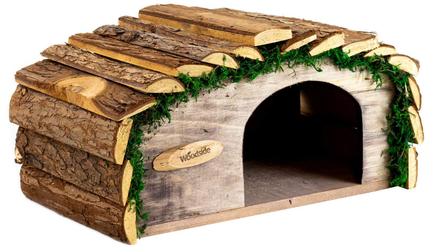 Woodside Hedgehog House with Bark Roof – Wildlife Shelter & Garden Habitat