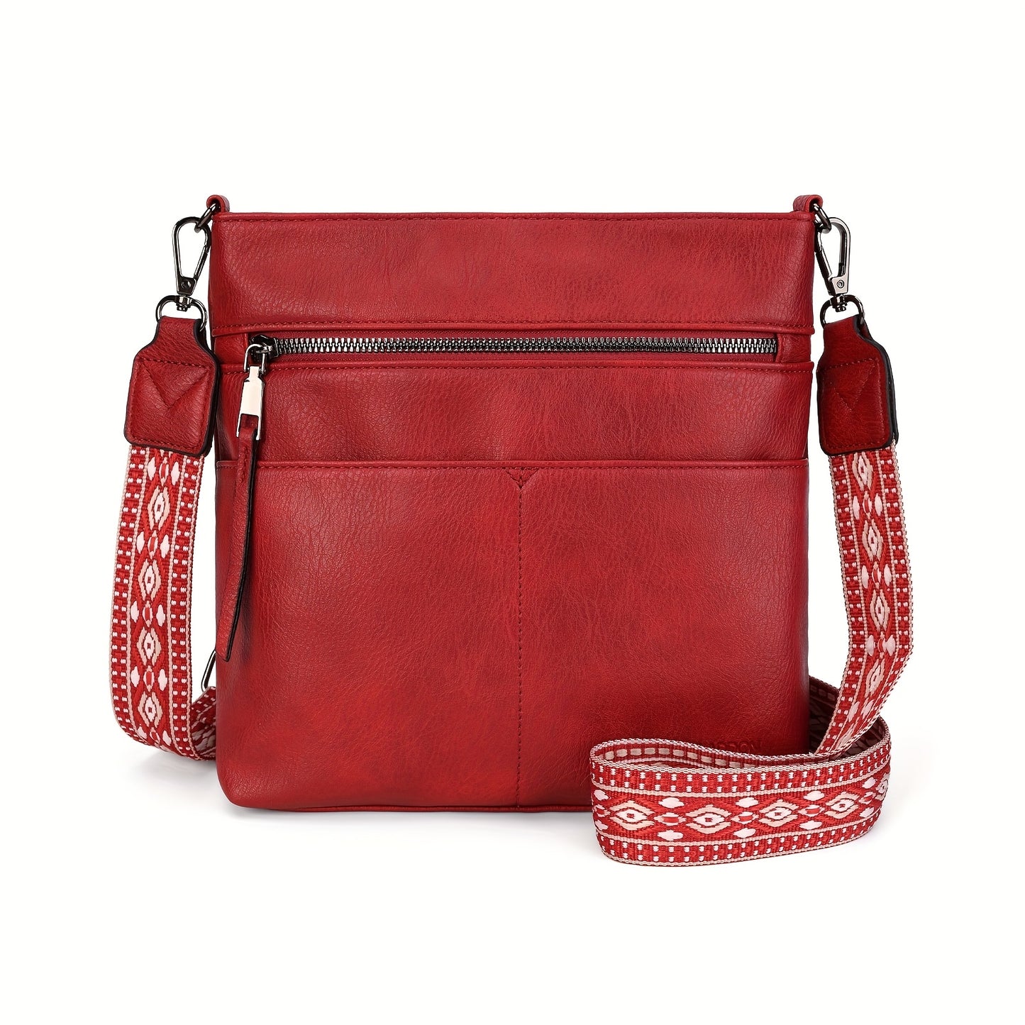 New Women's Shoulder Bag - Large Capacity Crossbody Bag with Fashionable Jacquard Wide Shoulder Strap - Simple Yet Stylish, High-quality Commuter Bag for Women