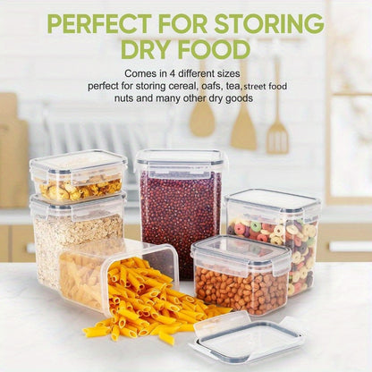 84/20/14pcs Food Storage Tanks, (84/20/14 Jars And 84/20/14 LIDS) Kitchen Storage Boxes, Food Organization, Plastic Can Sets, Suitable for Grains, Pasta, Flour And Sugar, Food Preservation Boxes, Made of And Healthy Materials