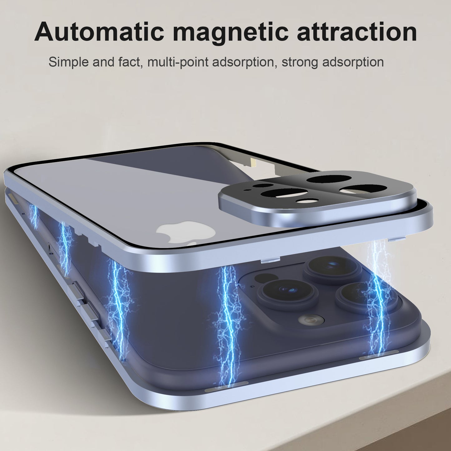 Phone Case - Case for Iphone 17 Promax Featuring a 360-Degree Privacy Screen Protector, Anti-Spy Tempered Glass, Magnetic Lock, And Metal Bumper